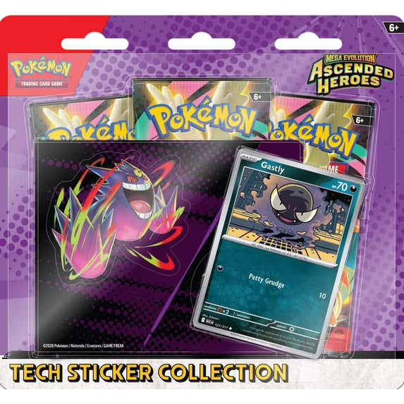 Pokemon Mega Evolution Ascended Heroes Gastly Tech Sticker Collection